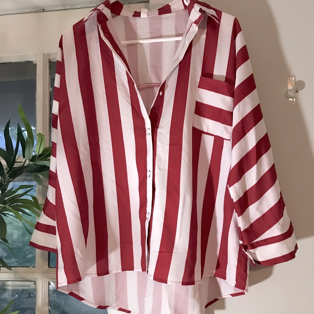 Shein button up t-shirt